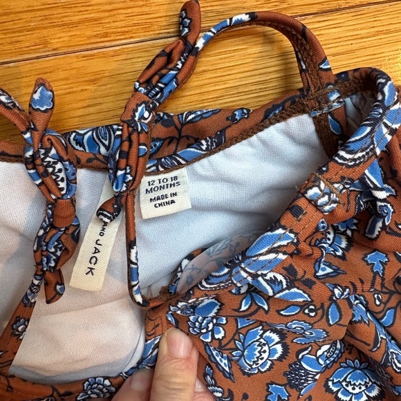 Janie and Jack Baby Cold Shoulder Paisley Floral Swimsuit - Picture 4 of 5